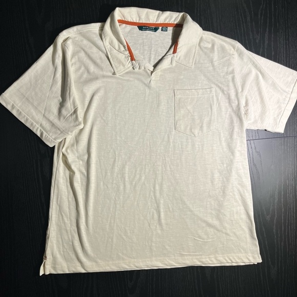 Men's Cream Polo Shirt with Pocket - Picture 1 of 3